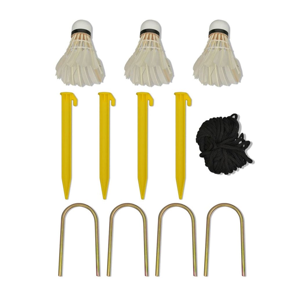 Badminton Net with Shuttlecocks