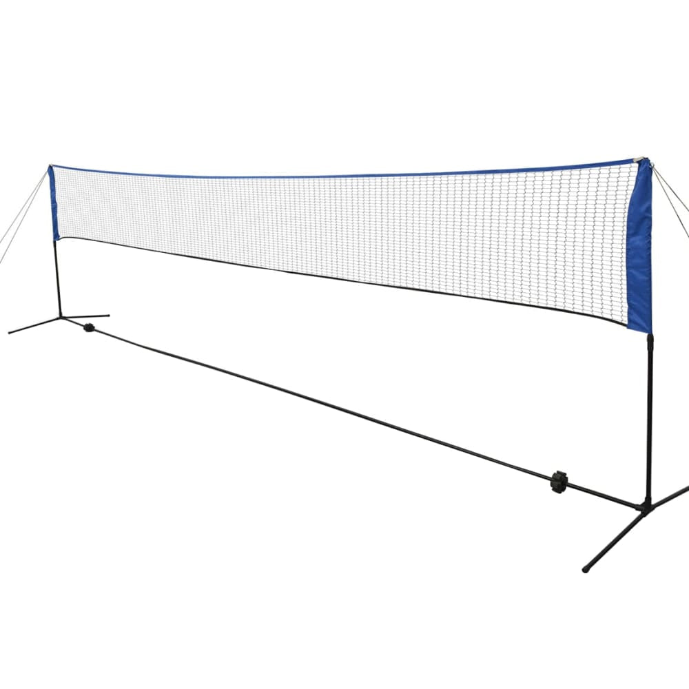 Badminton Net with Shuttlecocks