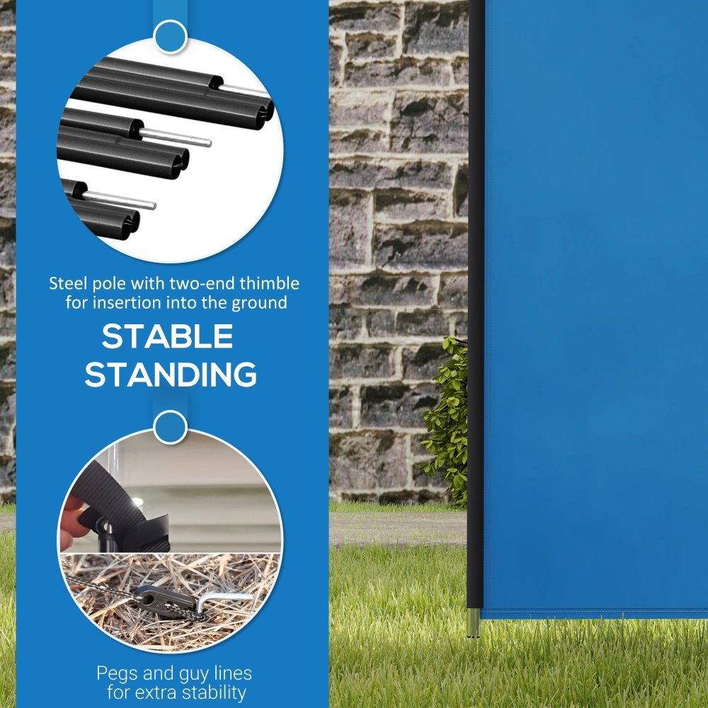 Blue Camping Windbreak - 540cm x 150cm, Blue