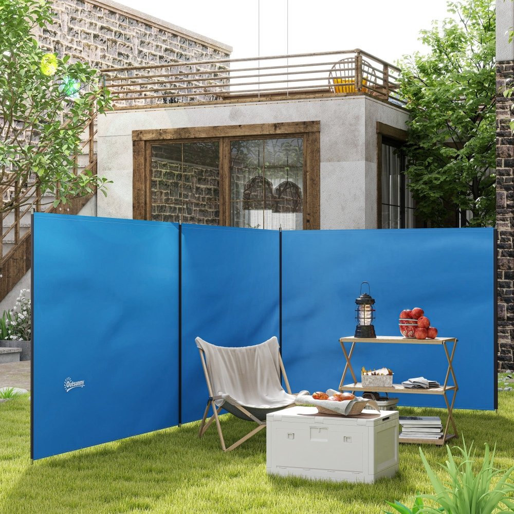 Blue Camping Windbreak - 540cm x 150cm, Blue