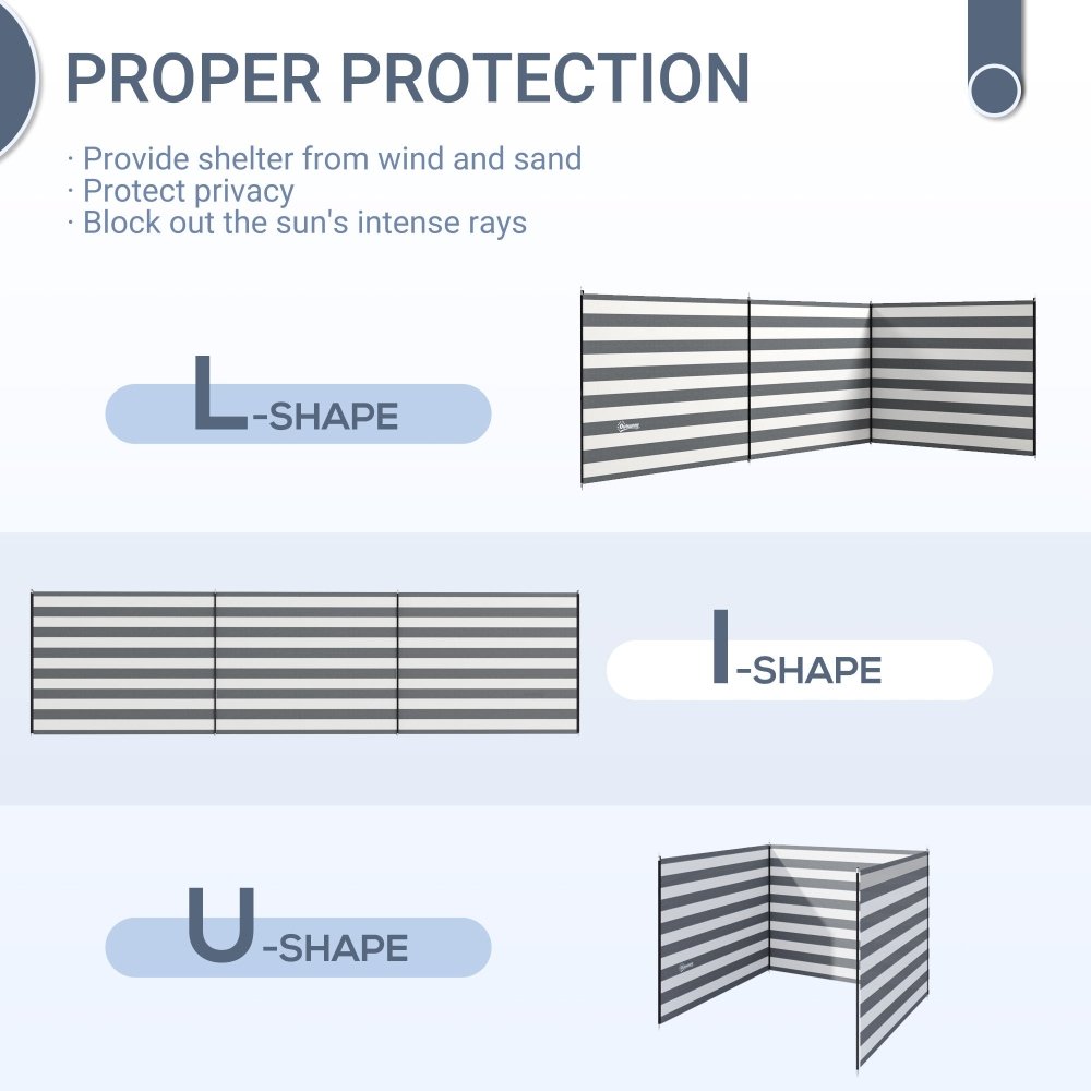 Blue Camping Windbreak - 540cm x 150cm, Blue