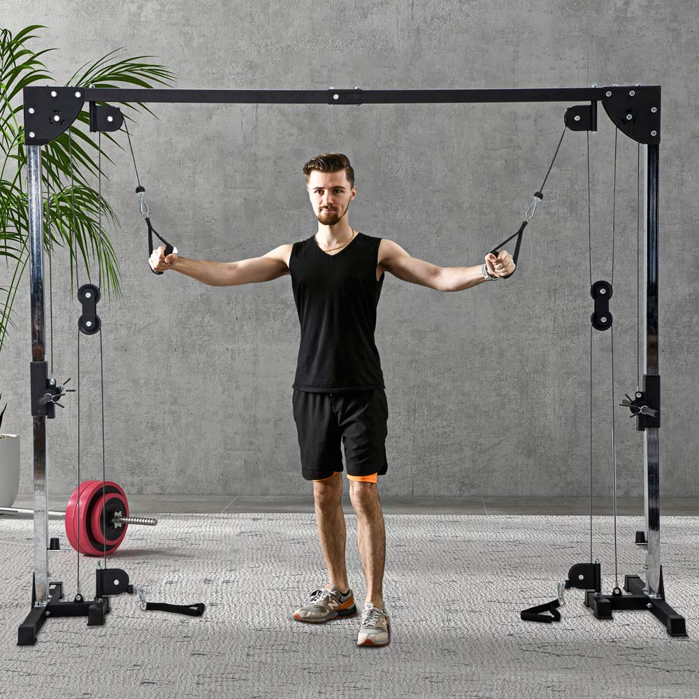 Cable Crossover Machine – Dual Pulley Strength Trainer with Pull - Up Bar