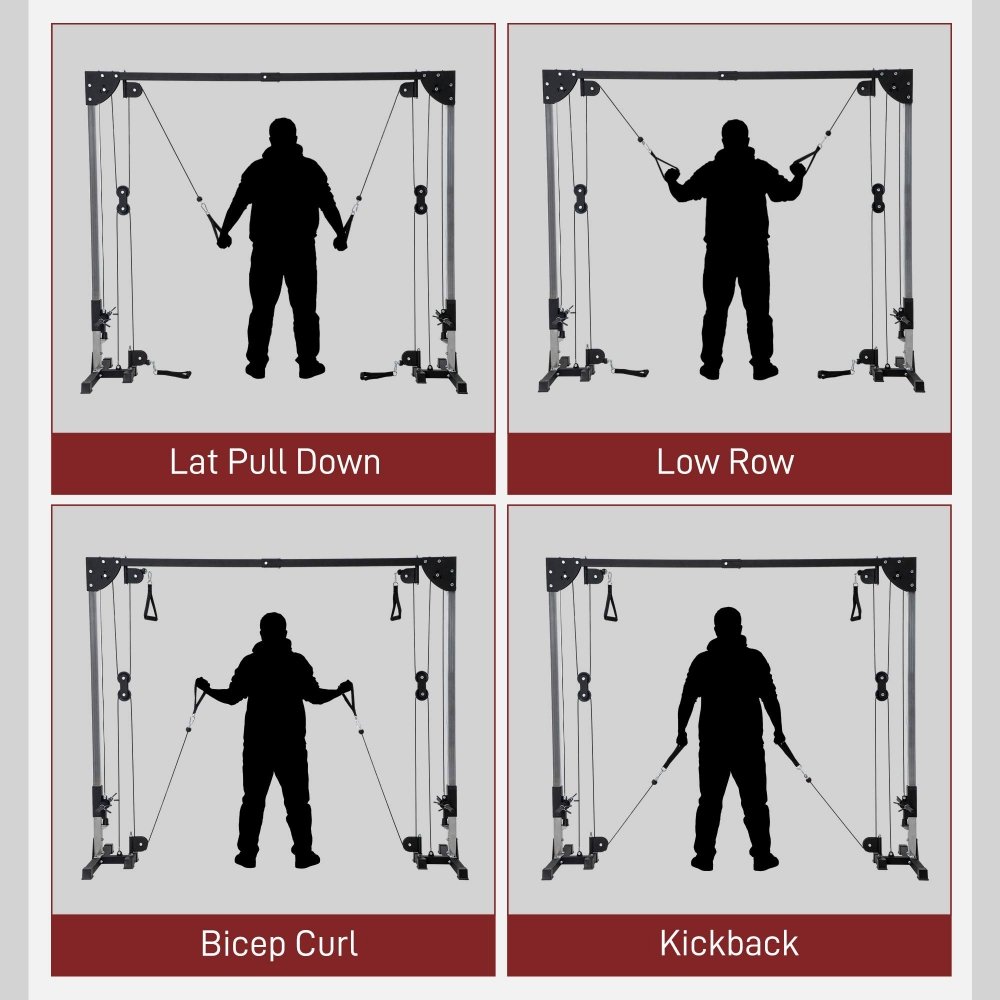 Cable Crossover Machine – Dual Pulley Strength Trainer with Pull - Up Bar