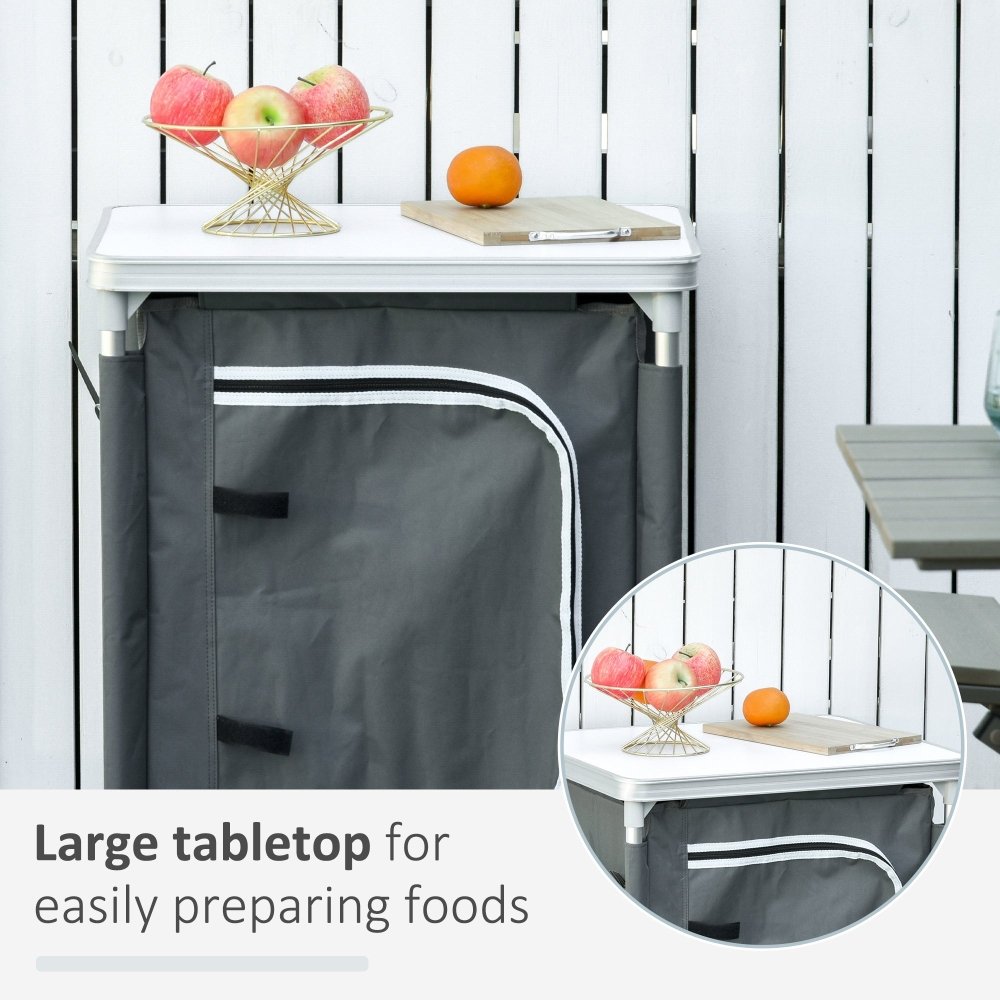 Camping Kitchen Table with Storage