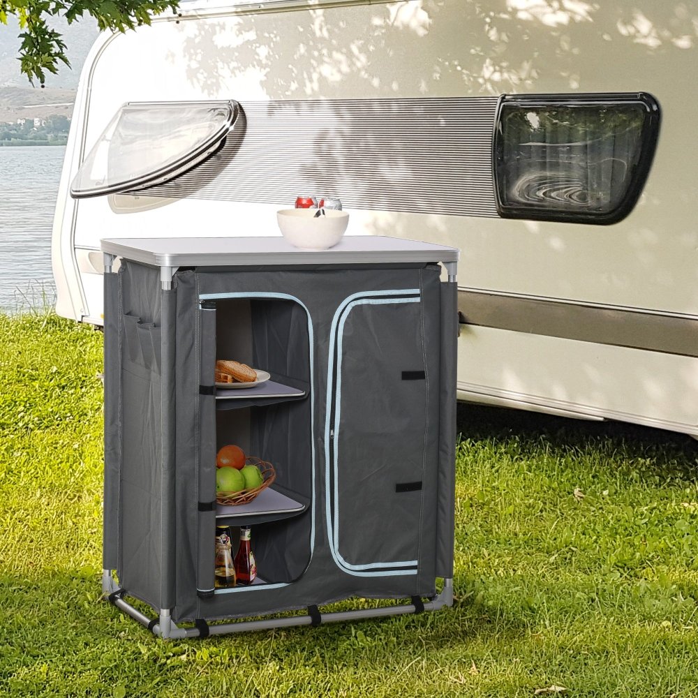 Camping Kitchen Table with Storage