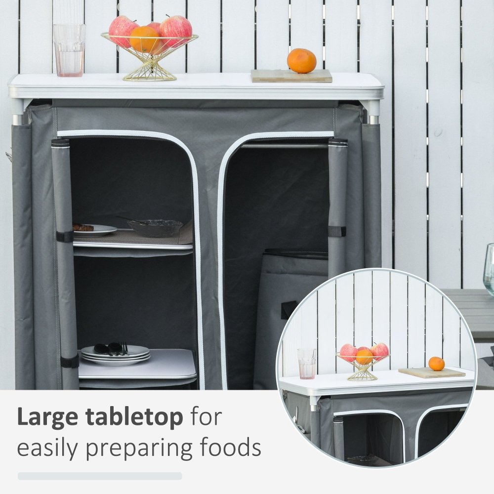 Camping Kitchen Table with Storage