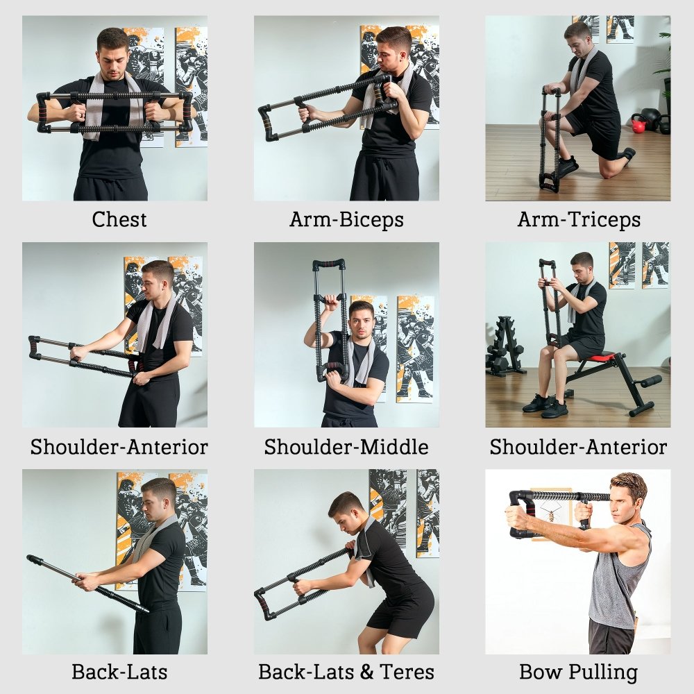 Chest Expander – Adjustable Spring Exercise Equipment (10–50kg)