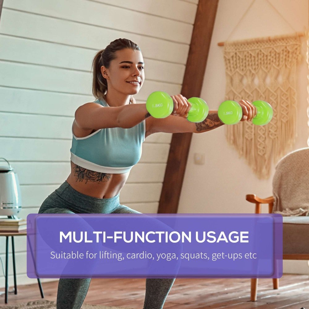 Compact Dumbbell Set with Case – 3 Pairs (0.5kg to 1.5kg)