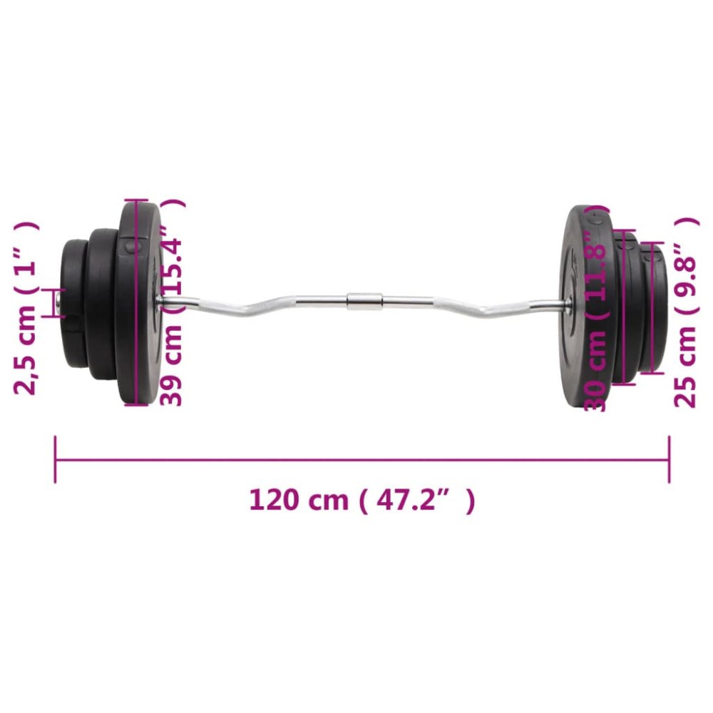 Curl Barbell with Plates 60kg