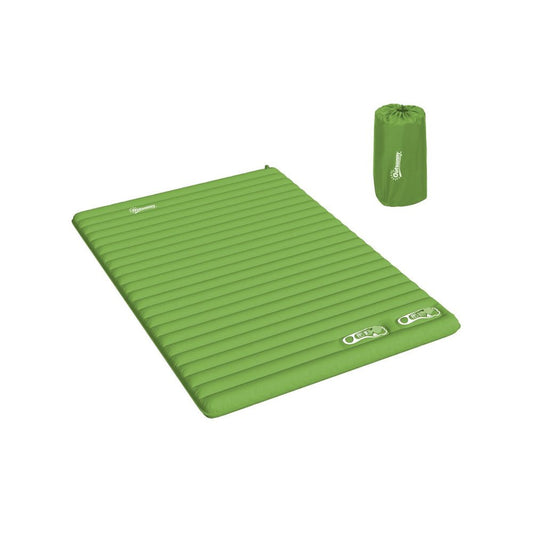 Double Inflatable Camping Mattress - Green / Navy Blue