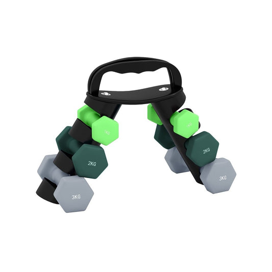 Dumbbell Weight Set with Rack & Kettlebell Conversion – 6 Pairs