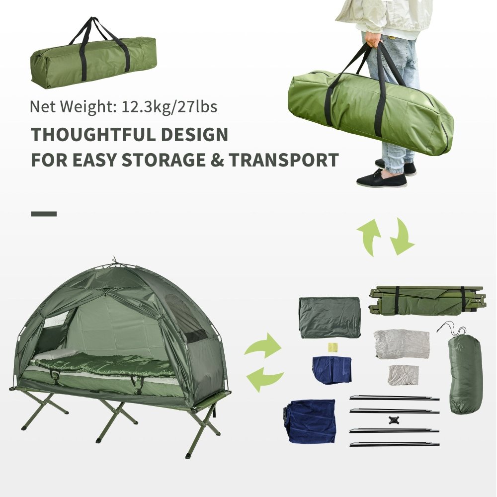 Foldable Camping Tent with Bed – All - in - One Set