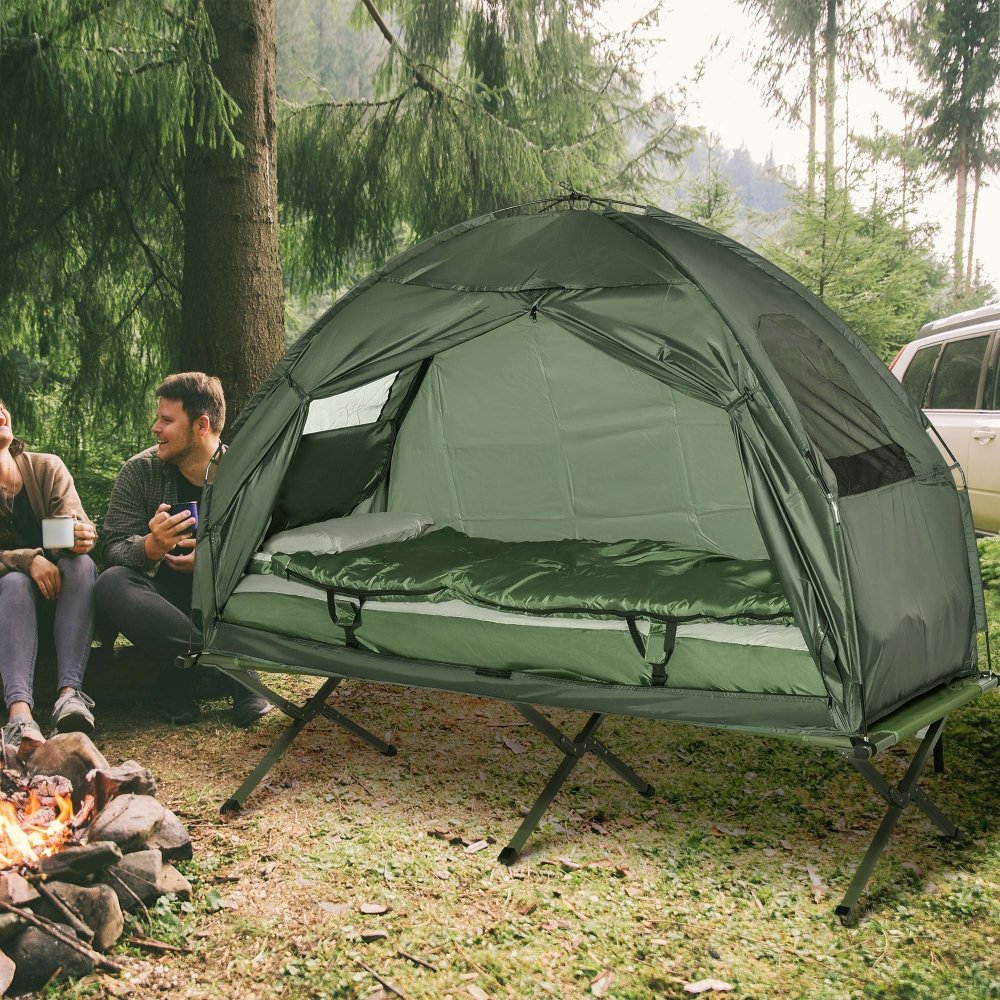 Foldable Camping Tent with Bed – All - in - One Set