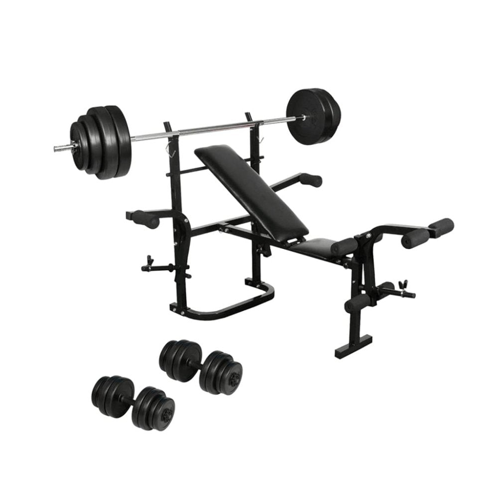 Foldable Weight Bench & Dumbbell, Barbell Set
