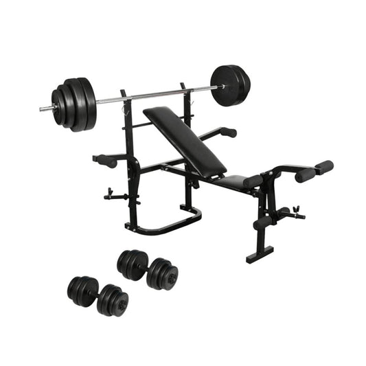 Foldable Weight Bench & Dumbbell, Barbell Set