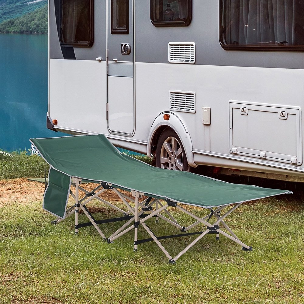 Folding Camping Bed - Black / Blue / Green / Grey