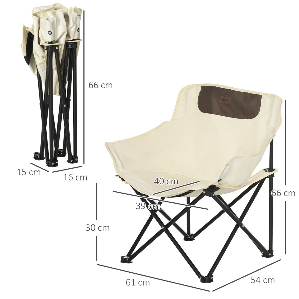 Folding Camping Chair - Black / White