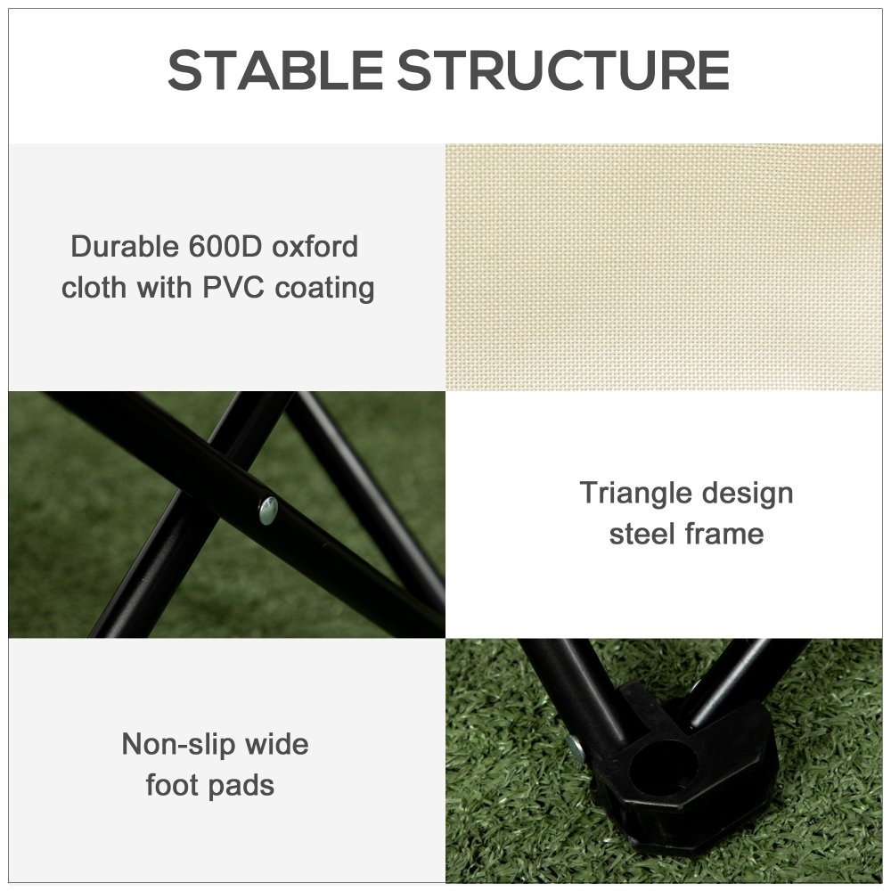 Folding Camping Chair - Black / White