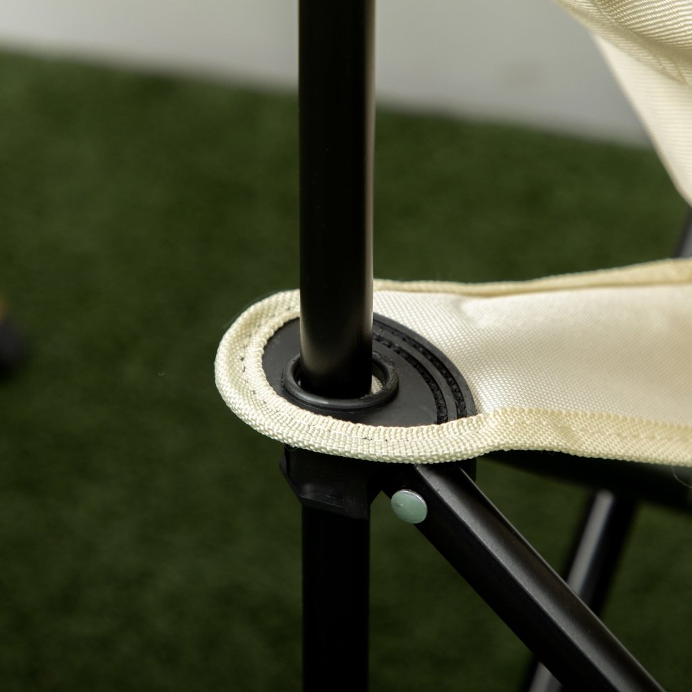 Folding Camping Chair - Black / White