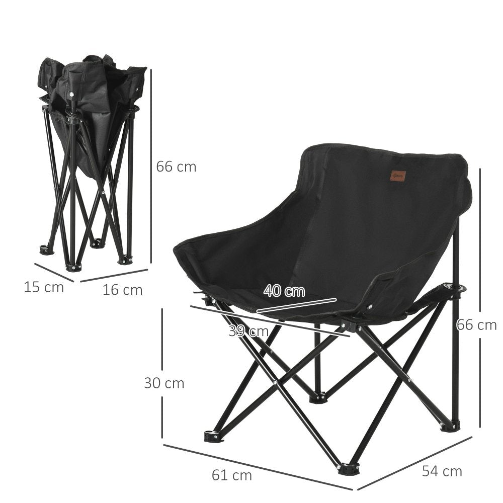 Folding Camping Chair - Black / White