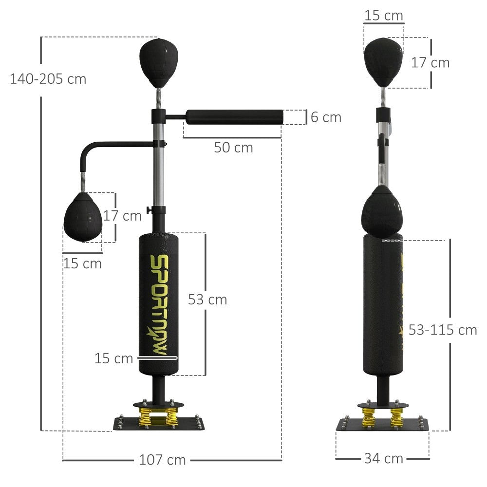 Freestanding Reflex Boxing Trainer with Rotating Bar & Adjustable Height