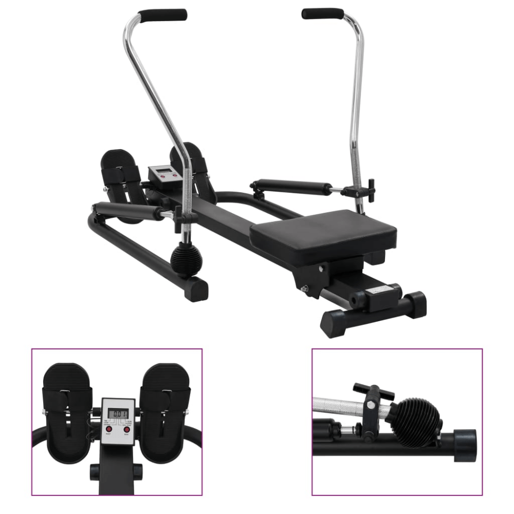 Functional Home Rowing Machine – 5 - Level Hydraulic Resistance (Black)
