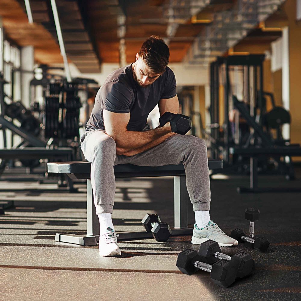 Hex Dumbbell Set – 3 Pairs (5kg, 6kg, 8kg) Rubber - Coated