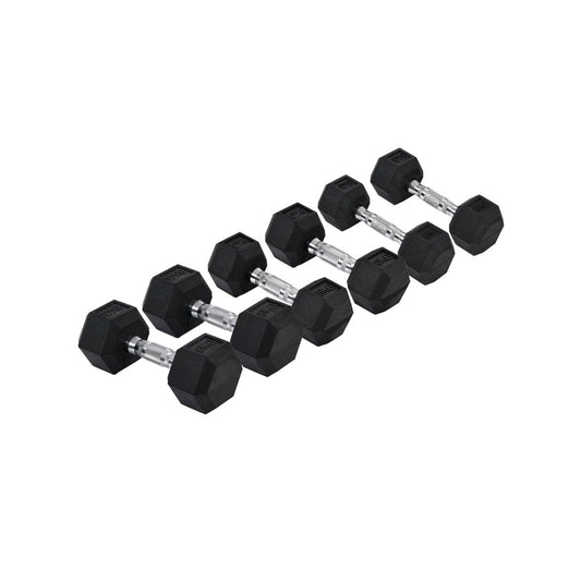 Hex Dumbbell Set – 3 Pairs (5kg, 6kg, 8kg) Rubber - Coated