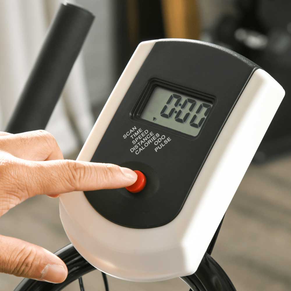 Indoor Exercise Bike – Silent Belt Drive, Adjustable Resistance & LCD Monitor Blue