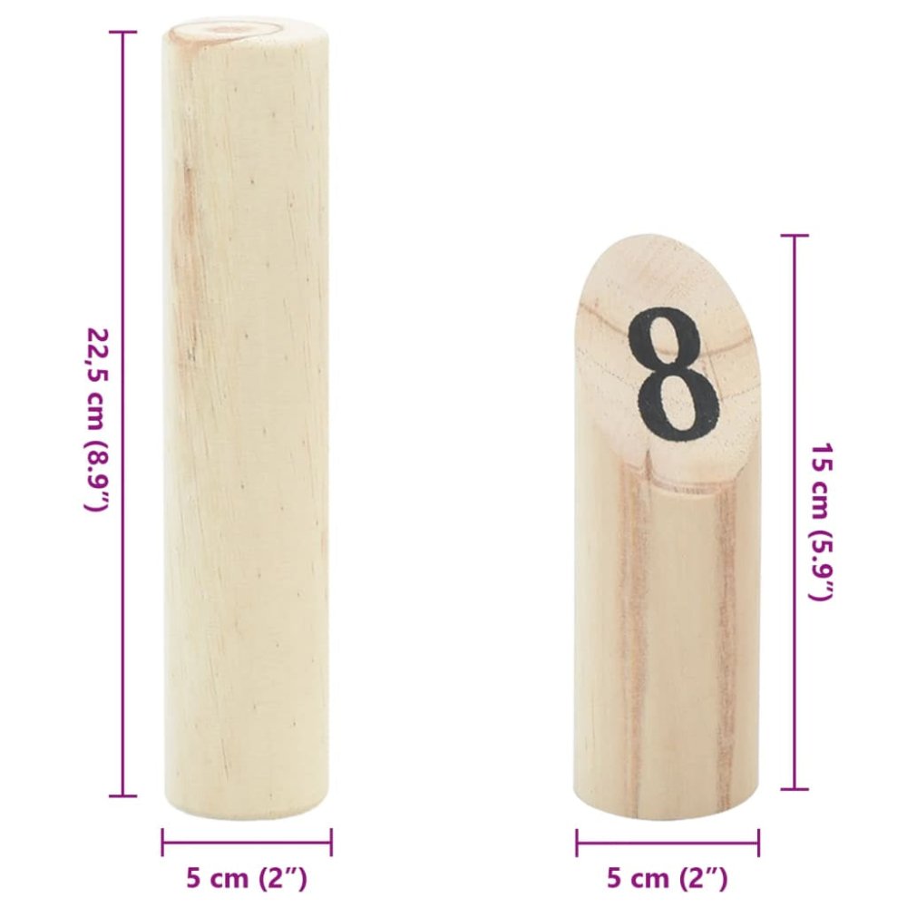 Number Kubb Toss Game – Solid Pinewood Outdoor Beach Game