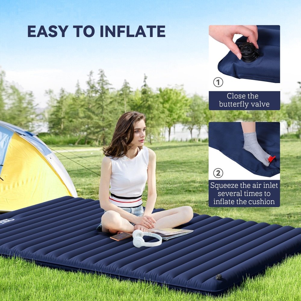 Outsunny 2 Person Camping Inflatable Mattress - Green