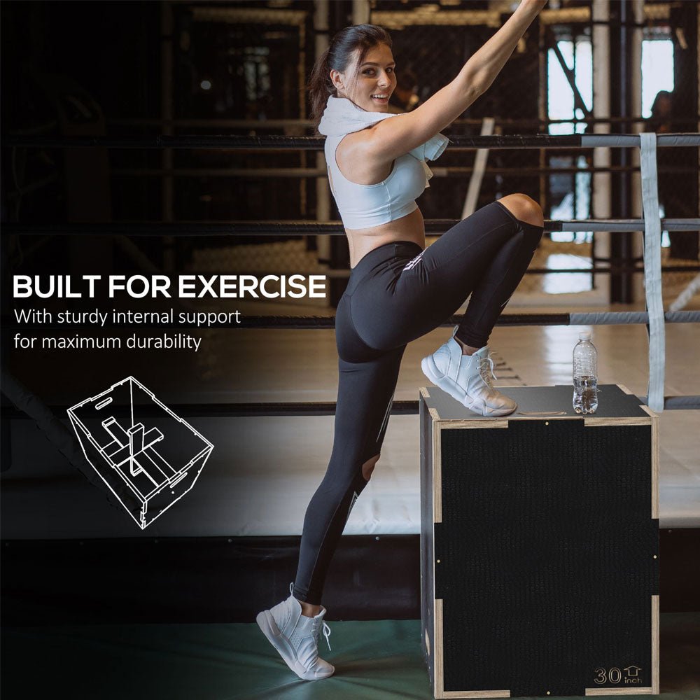 Plyometric Jump Box – Adjustable Wooden Step for Home & Gym