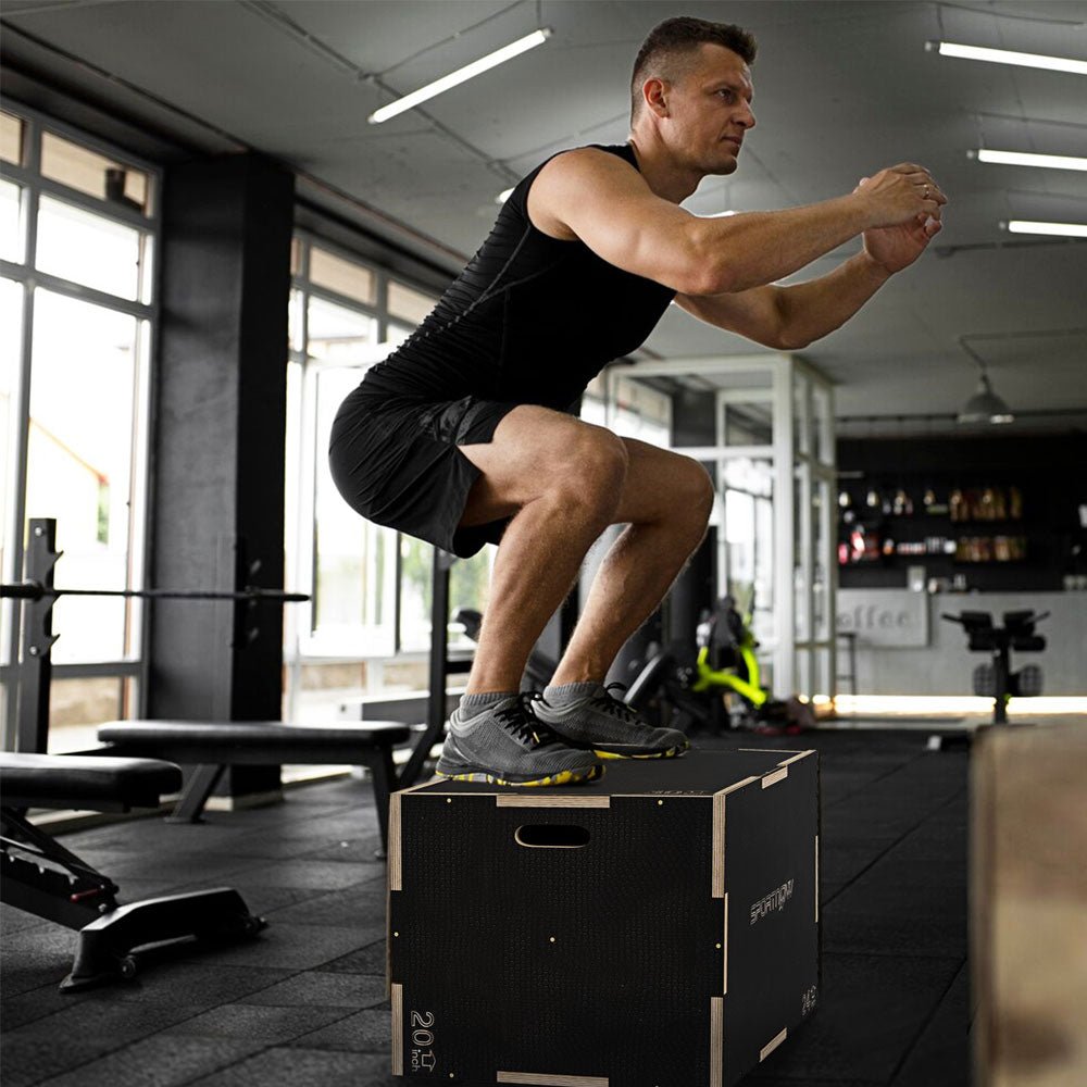 Plyometric Jump Box – Adjustable Wooden Step for Home & Gym