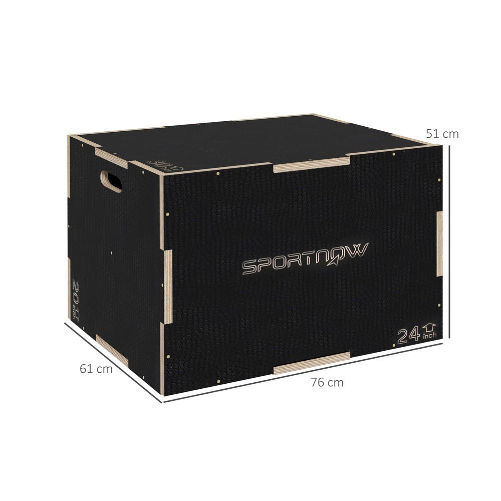 Plyometric Jump Box – Adjustable Wooden Step for Home & Gym