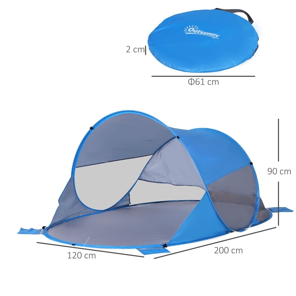 Pop - Up Beach Tent - Blue / Orange