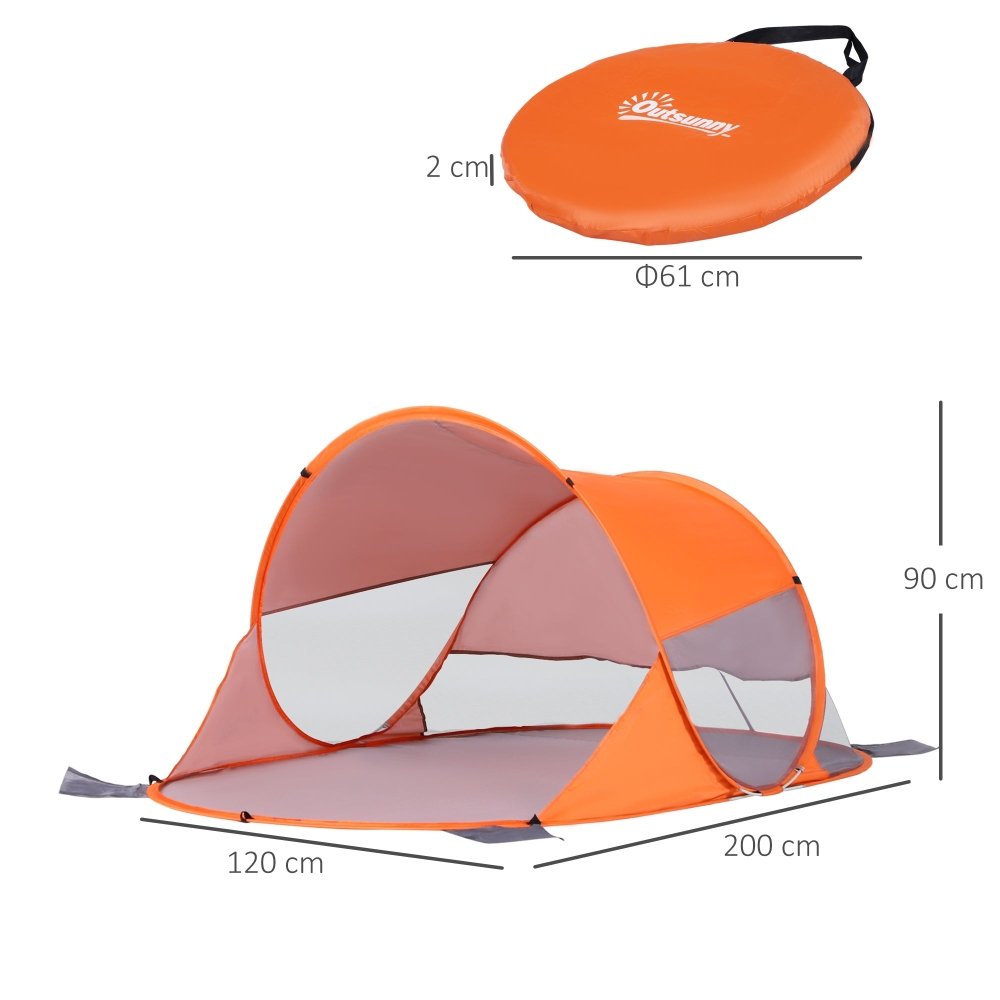 Pop - Up Beach Tent - Blue / Orange