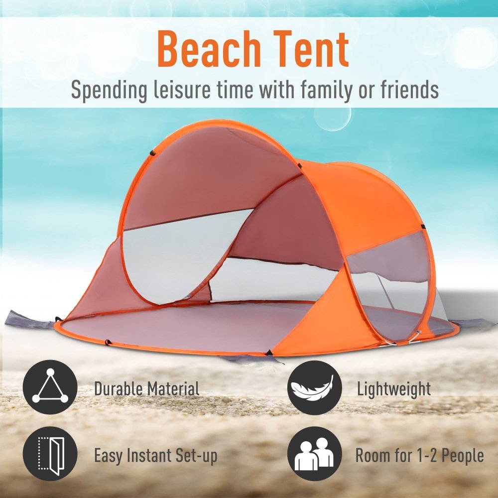 Pop - Up Beach Tent - Blue / Orange