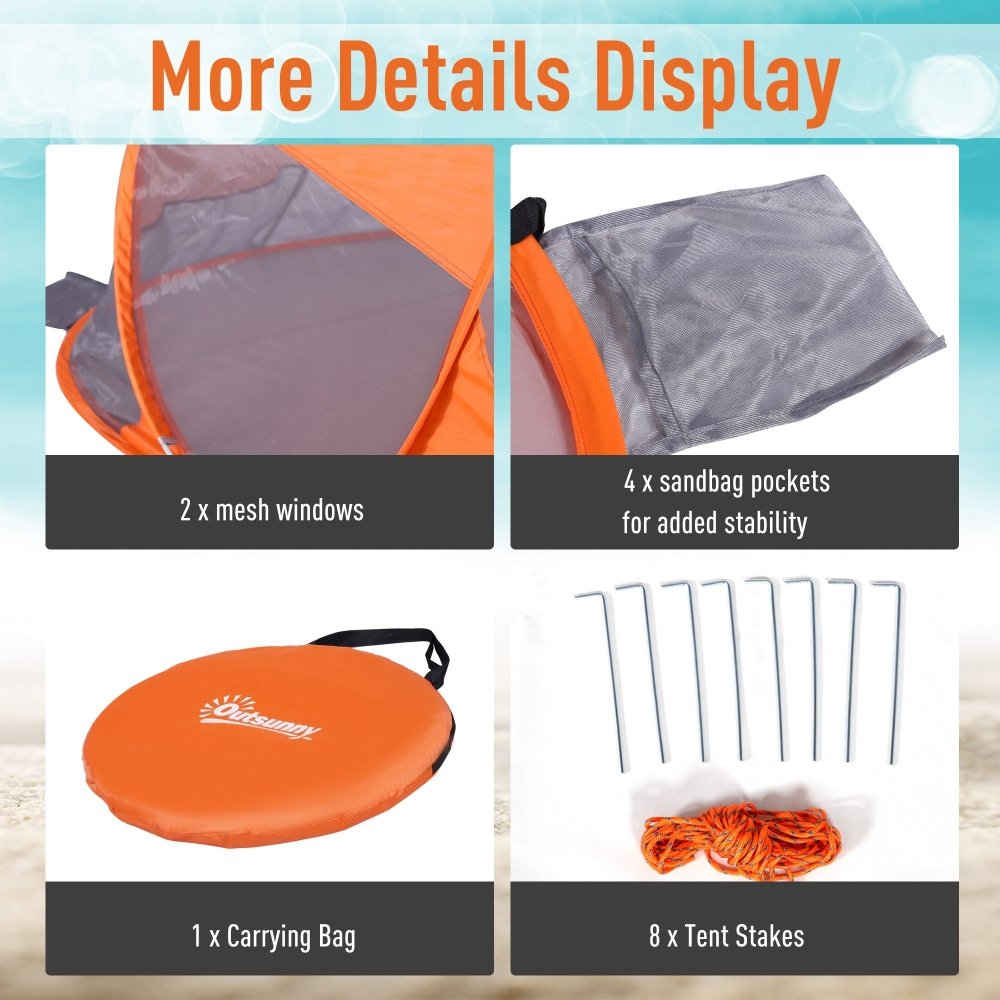 Pop - Up Beach Tent - Blue / Orange