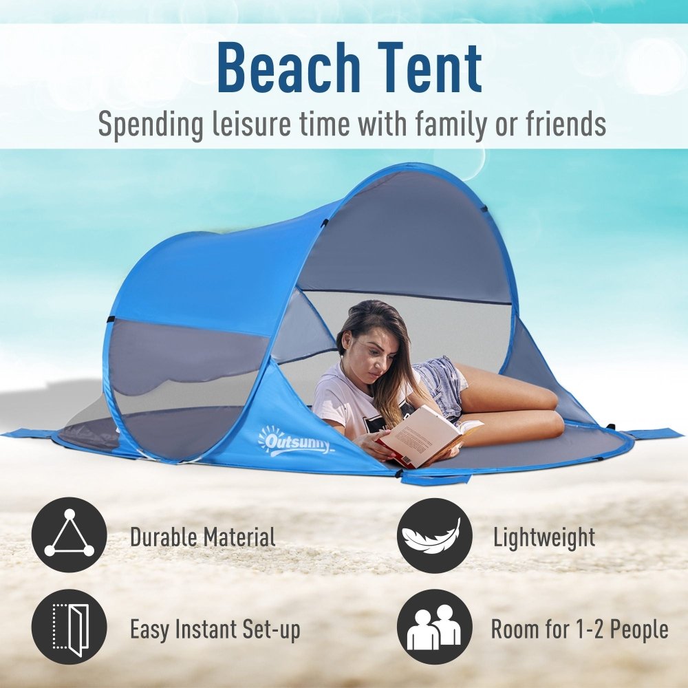 Pop - Up Beach Tent - Blue / Orange