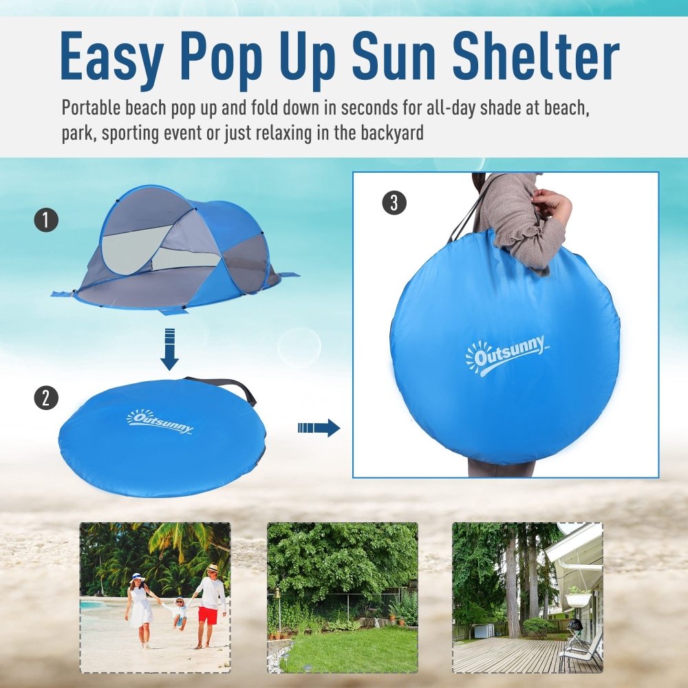 Pop - Up Beach Tent - Blue / Orange