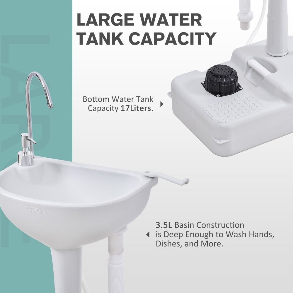Portable Outdoor Hand Wash Sink - 17L Tank