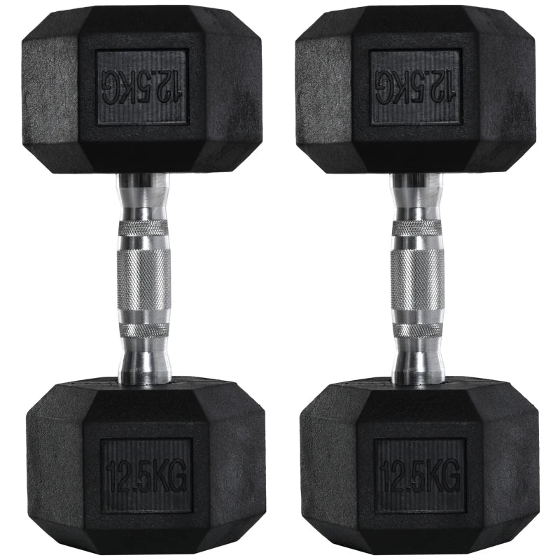 Rubber Hex Dumbbell Set – Pairs from 4 kg to 20 kg
