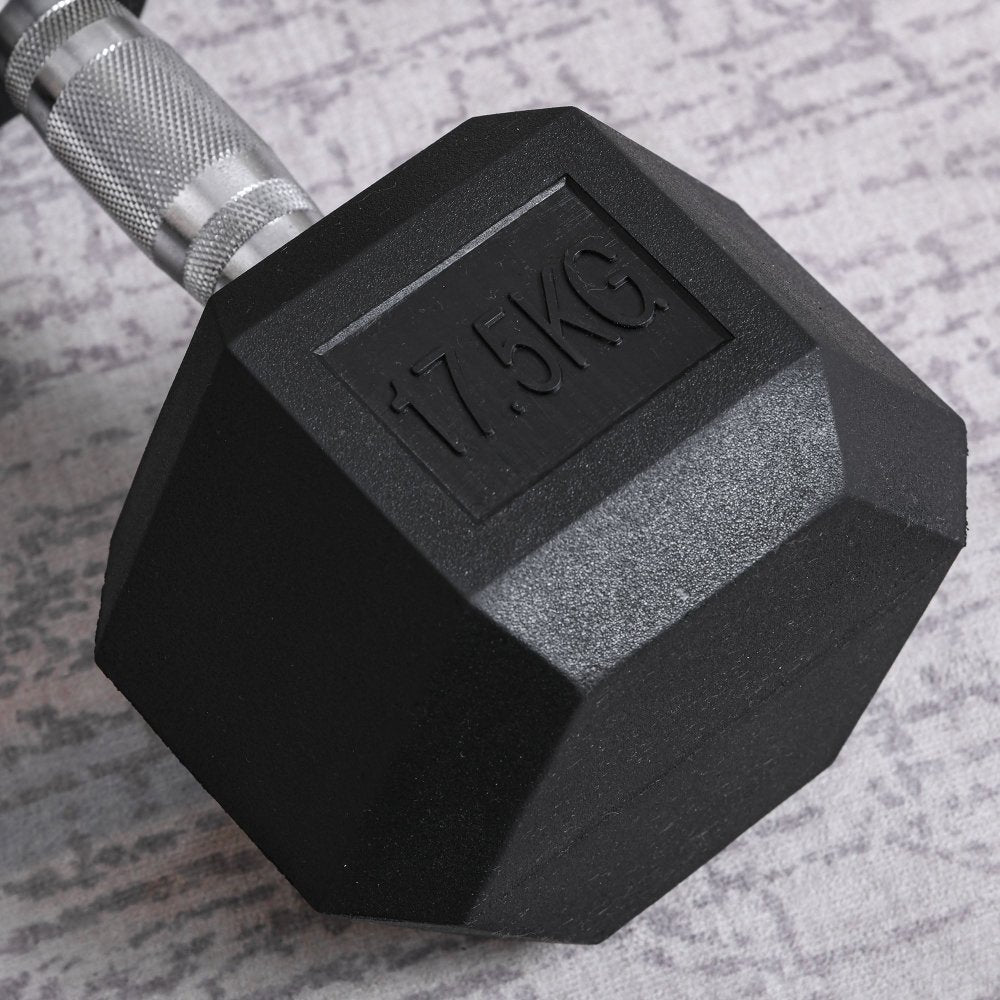 Rubber Hex Dumbbell Set – Pairs from 4 kg to 20 kg