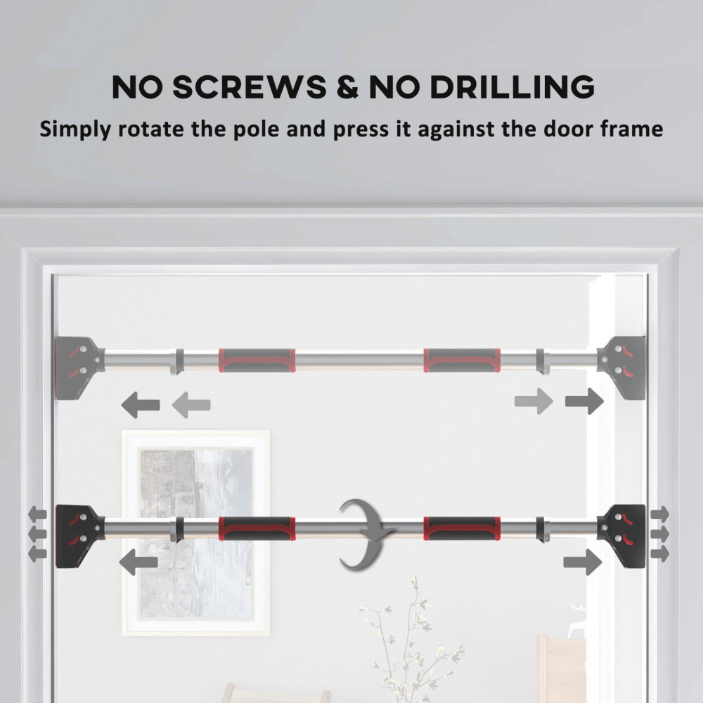 Steel Adjustable Doorway Pull - Up Bar (75–92cm)
