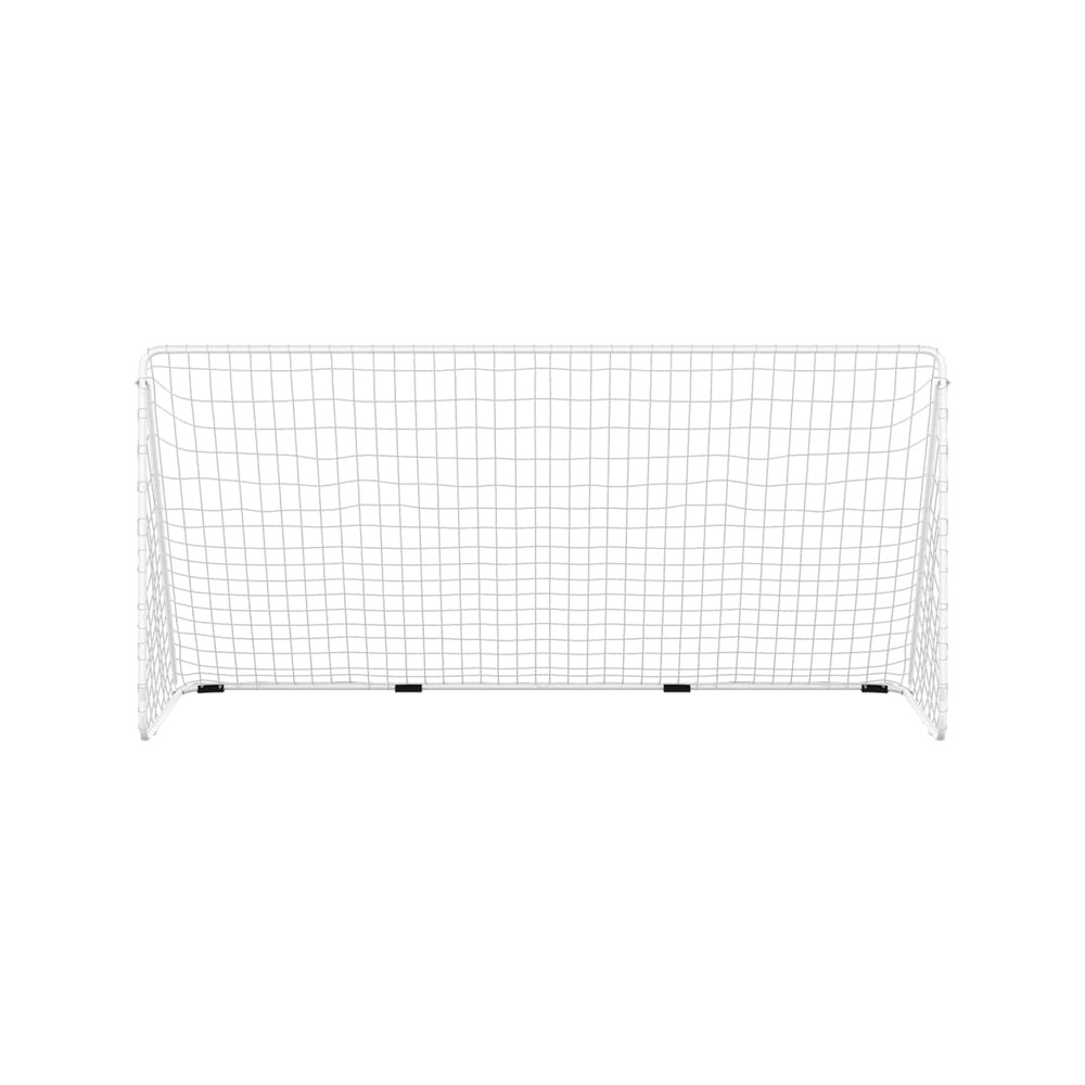 Steel Football Goal with Net White 366 x 122 x 182cm