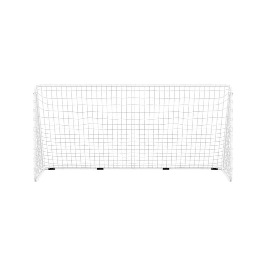 Steel Football Goal with Net White 366 x 122 x 182cm