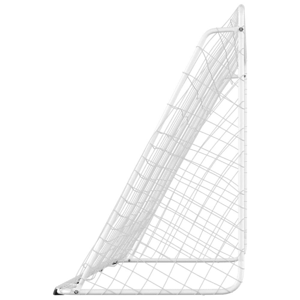 Steel Football Goal with Net White 366 x 122 x 182cm