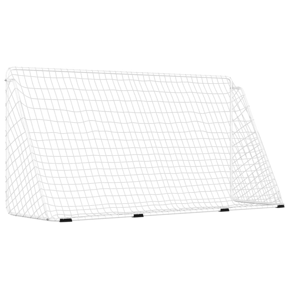 Steel Football Goal with Net White 366 x 122 x 182cm