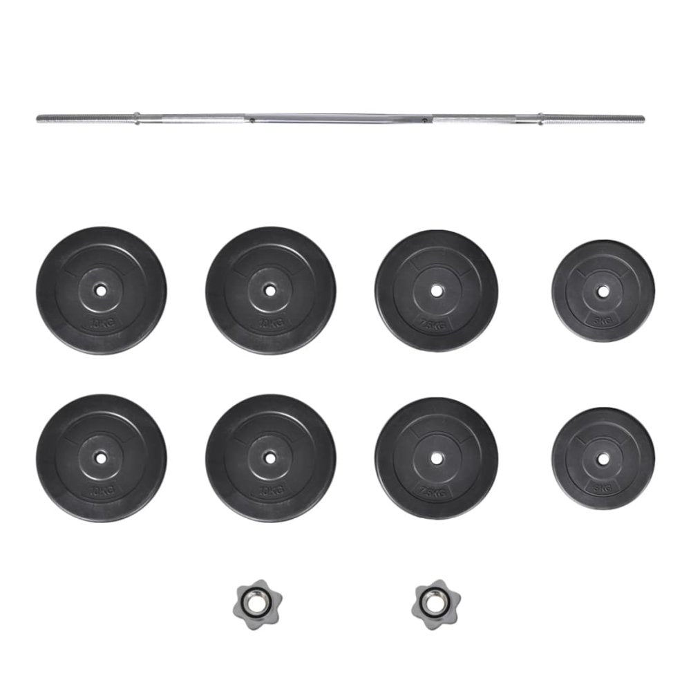 Straight Barbell with Plates Set (Total 60kg)