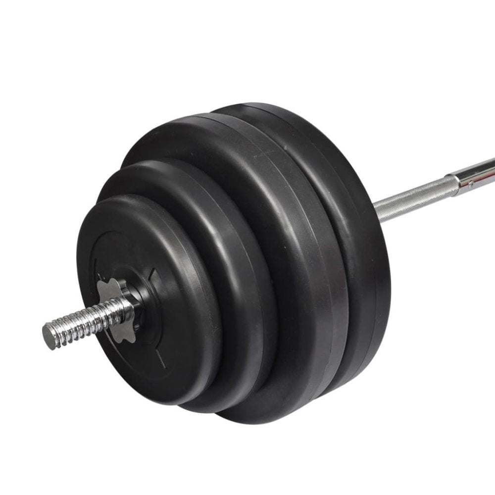 Straight Barbell with Plates Set (Total 60kg)